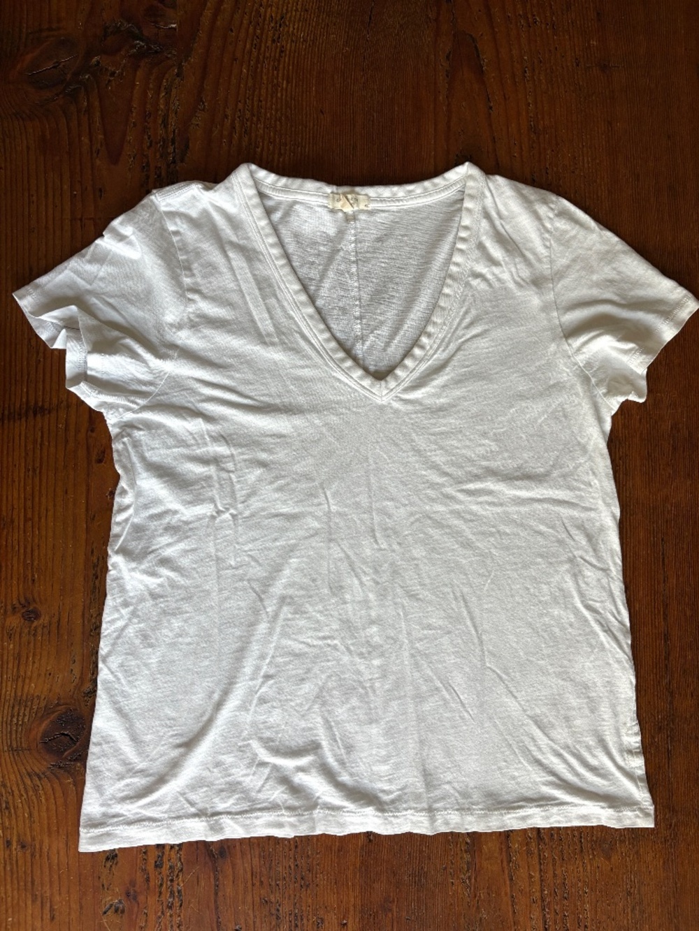 Rag & Bone 100% Organic Pima Cotton White V-Neck Short Sleeve T-Shirt Size Large - Picture 6 of 9